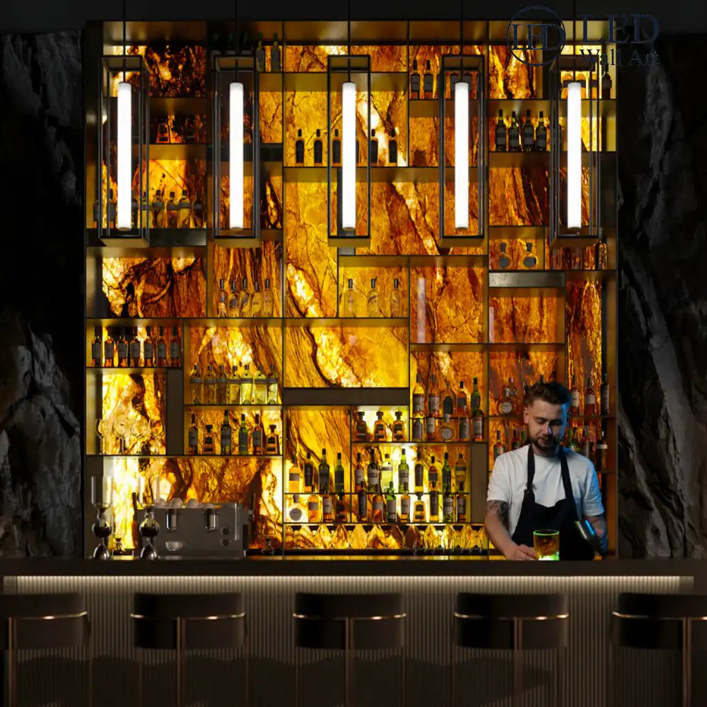 Bar Backlit Stone Texture Backdrop